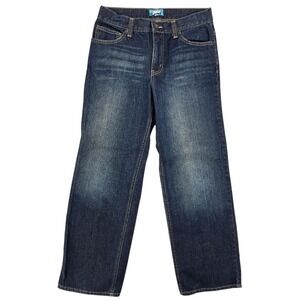 Girls Old Navy Size 16 High Waisted Wide Leg Loose Fit Jeans‎ Dark Blue Denim